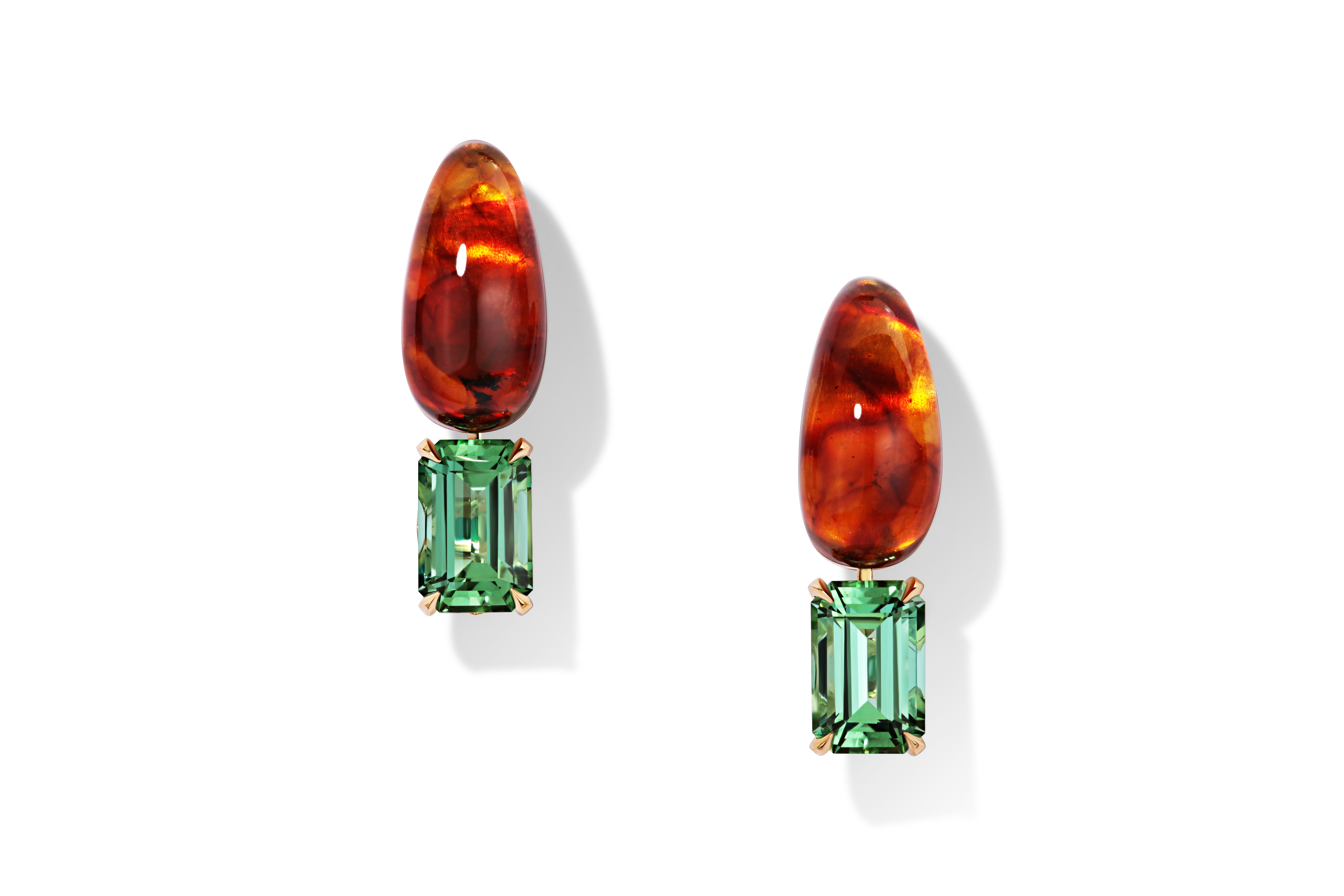 Earrings with mint tourmaline