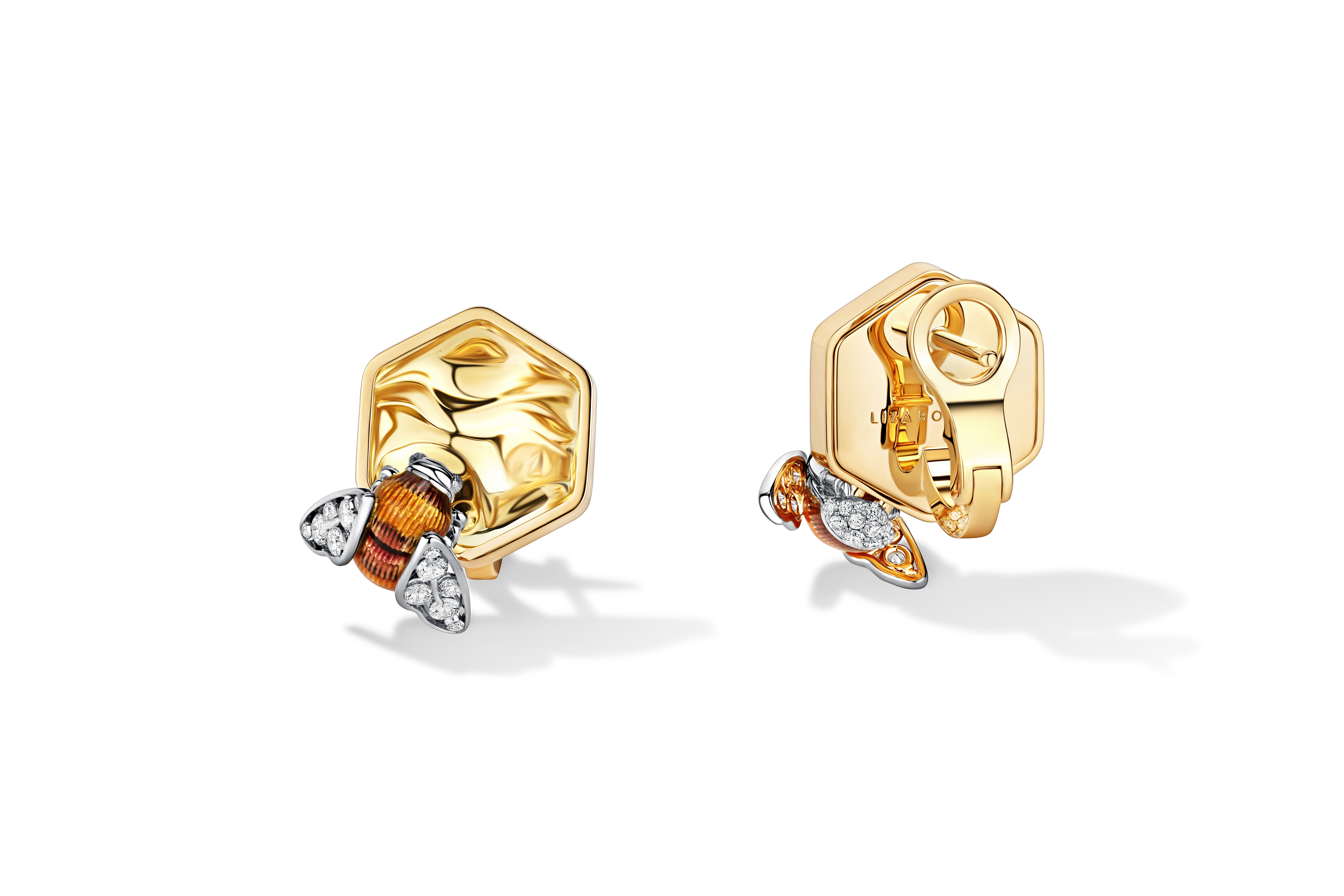Earrings “Bumblebee on honey”