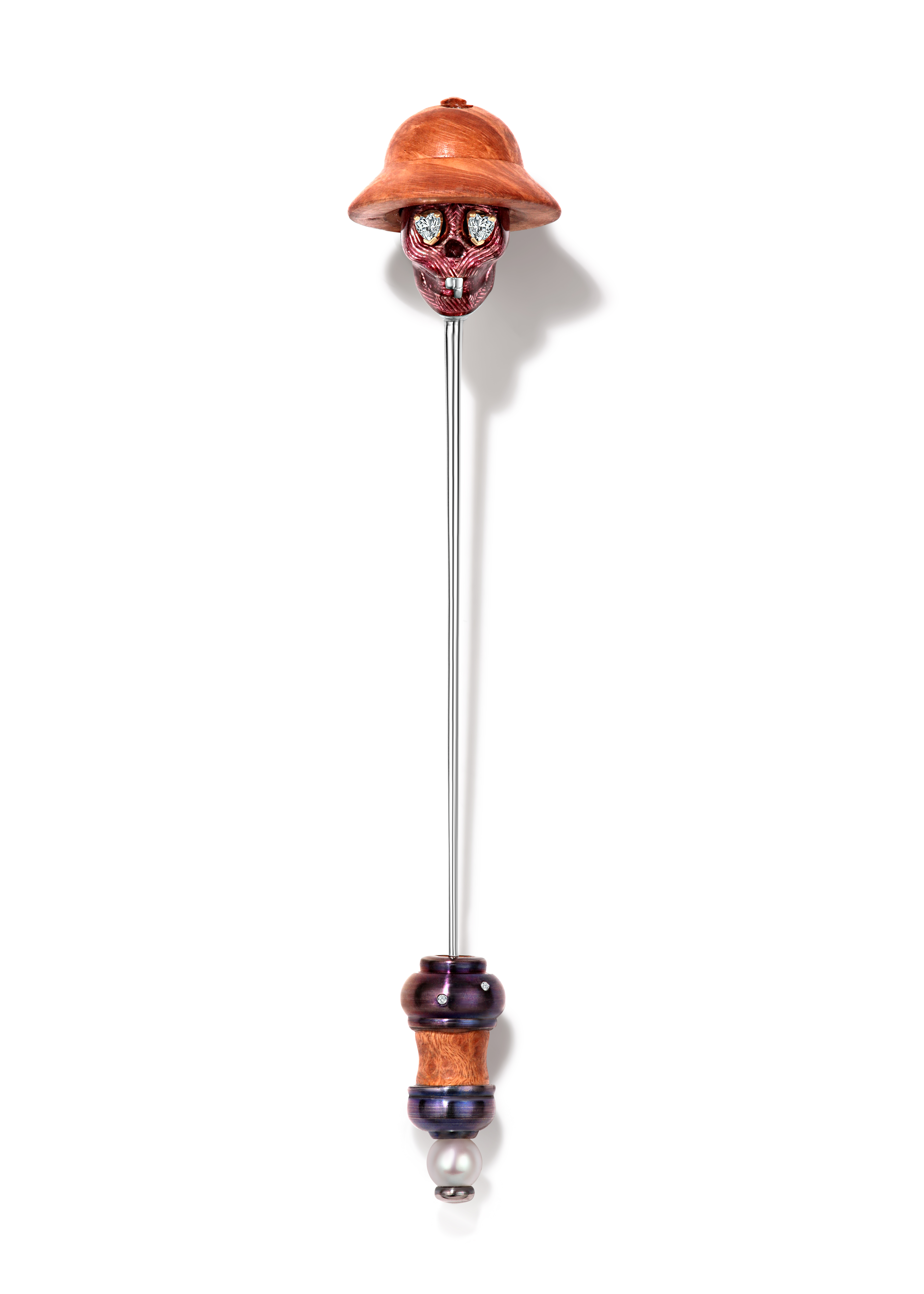 Brooch “Skull in a wooden hat”