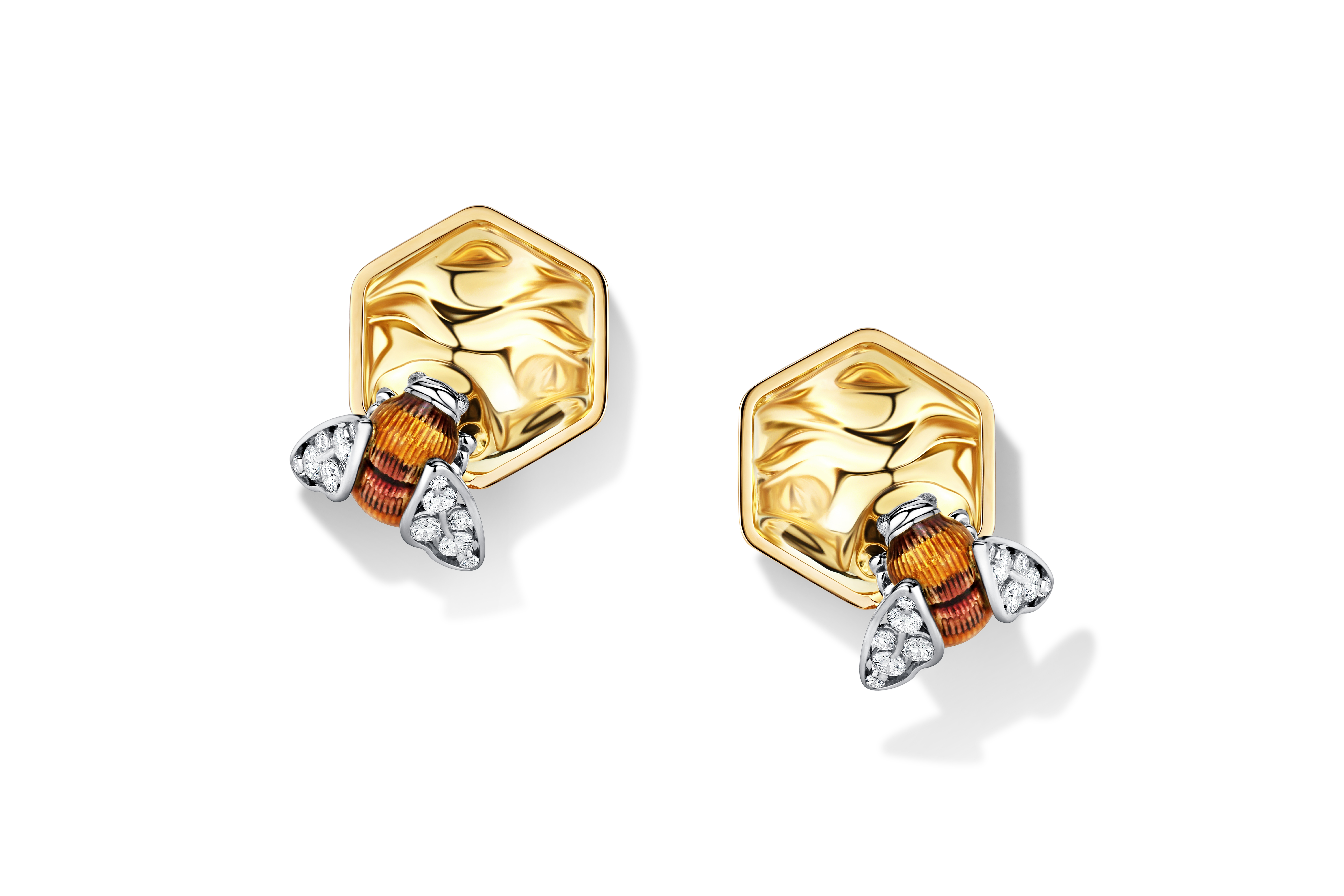 Earrings “Bumblebee on honey”
