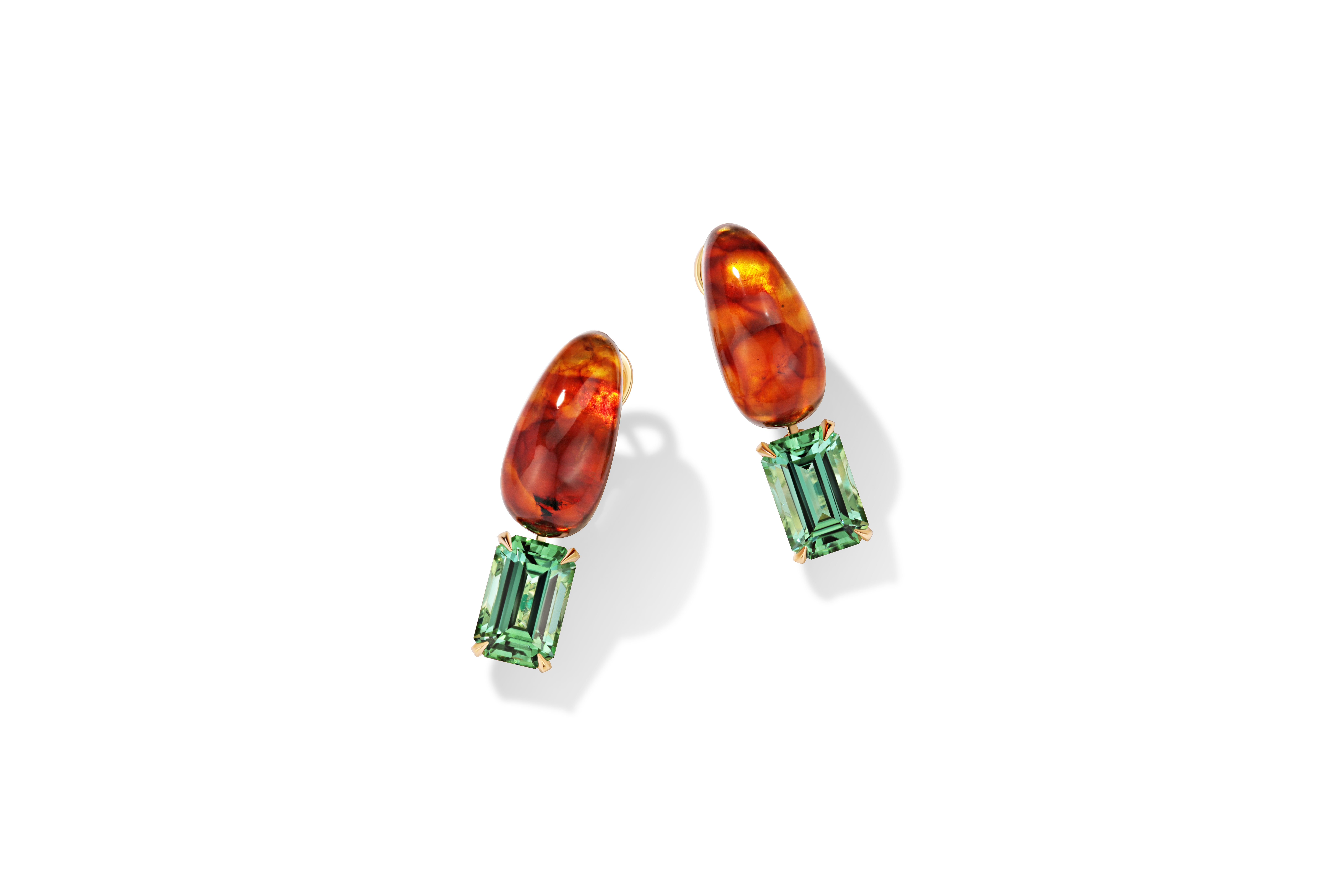 Earrings with mint tourmaline