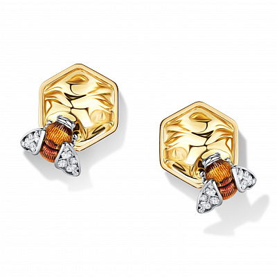 Earrings “Bumblebee on honey”