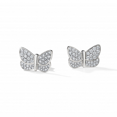 Earrings Diamond Butterfly Pave 18mm