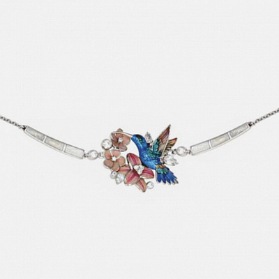 Pendant “Hummingbird with flowers”