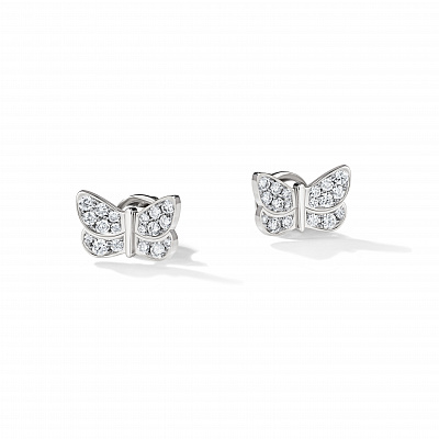 Earrings Diamond Butterfly Pave 12mm