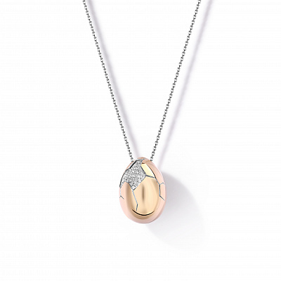 Easter egg pendant with diamonds on a chain
