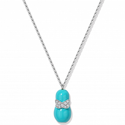 Pendant "Matryoshka" turquoise on a silver chain