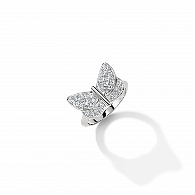 Butterfly Ring Diamond Pave 18mm