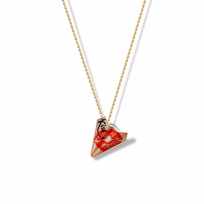 Small airplane "Kiss" pendant on a chain