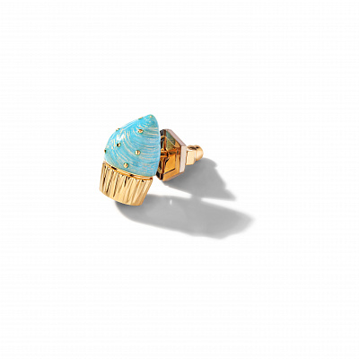 Stud Earring "Blue Cupcake"