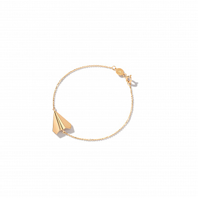 Bracelet "paper airplane" yellow gold