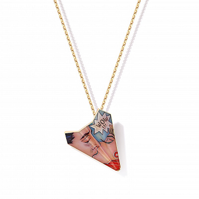 Pendant on a chain "Kiss WOW"