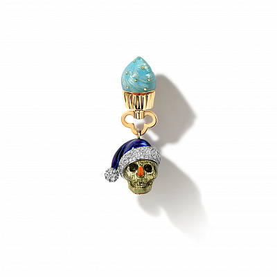 "Lucky skull" transformative key charm